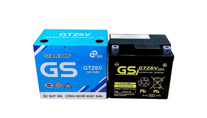 Bình ắc quy GS GTZ6V cho xe Honda Lead